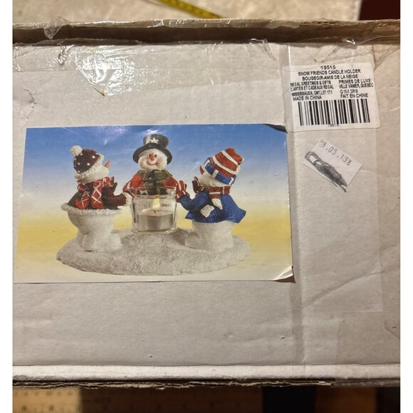 Circle of Snow Friends Candle Holder Regal Greetings & Gifts Winter Decor 7.5" - Picture 2 of 9